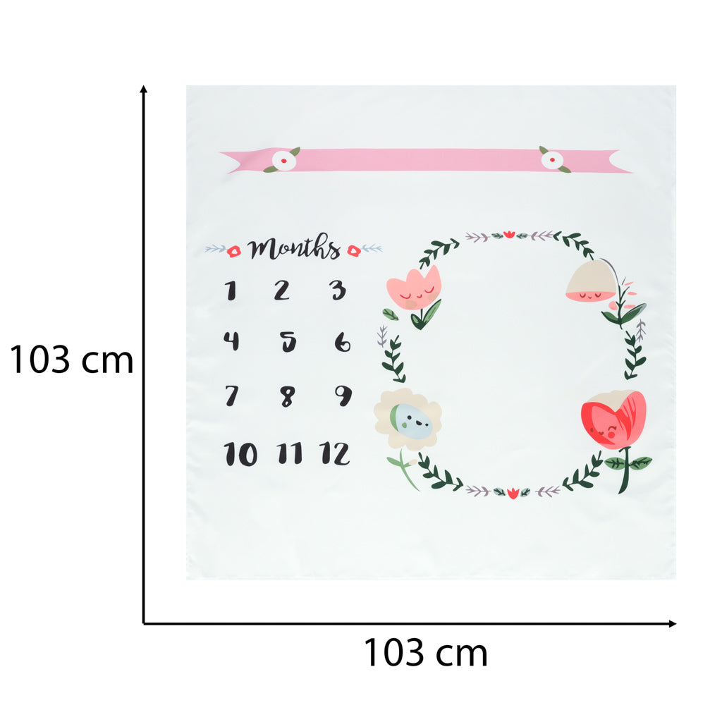 Covoras bebelusi, Zola®, fundal pentru poze, model cu flori, material moale, 1-12 luni, 103x103 cm Covoras bebelusi, Zola®, fundal pentru poze, model cu flori, material moale, 1-12 luni, 103x103 cm